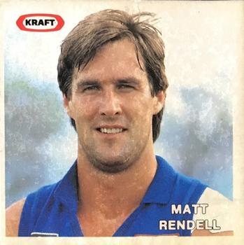 1985 Kraft Stickers #NNO Matthew Rendell Front